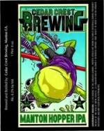 beer label from Celebrated Ales Brewing Co. ( CA-CDCR-LAB-4 )