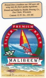 beer label from Malibu Brewing Company ( CA-MALI-LAB-1 )