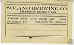 beer label from Solano Brewing Company ( CA-SOLR-LAB-2 )