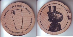 beer token/coin from Barrel Trolley Brewing ( CA-BARH-TOK-1 )