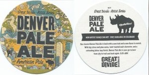 beer coaster from Great Frontier Brewing Co. ( CO-GDIV-23 )