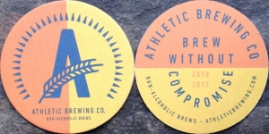 beer coaster from Back East  Brewery ( CT-ATHL-1 )