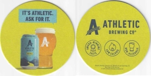 beer coaster from Back East  Brewery ( CT-ATHL-10 )