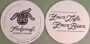 beer coaster from Forest City Brewing ( CT-FOOL-1 )