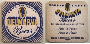 beer coaster from Dew Point Brewing Co. ( DE-DELM-7 )