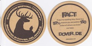 beer coaster from Fordham Brewing Co. ( DE-OLDD-27 )