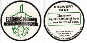 beer coaster from Fordham Brewing Co. ( DE-OLDD-30 )