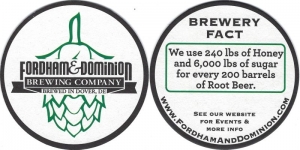 beer coaster from Fordham Brewing Co. ( DE-OLDD-31 )