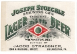 beer label from Krueger Brewing Co., Delaware ( DE-STOE-LAB-1 )