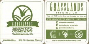 beer coaster from Gravity Brewlab ( FL-GRAS-1 )