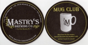 beer coaster from Mathews Brewing Co. ( FL-MAST-2 )