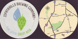 beer coaster from Zeta Brewing Co.  ( FL-ZEPH-2 )