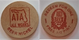 beer token/coin from Aardwolf Pub & Brewery ( FL-A1A-TOK-2 )