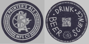 beer coaster from Rainbow Ridge Brewing ( GA-PRIN-5 )