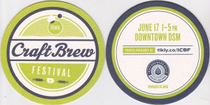 beer coaster from Crawford Brew Works ( IA-CRBF-2017 )