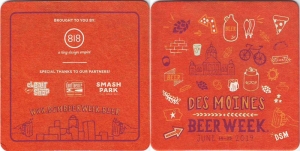 beer coaster from Des Moines Brewing Company ( IA-DESM-2019 )