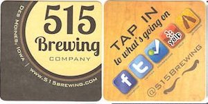 beer coaster from 5ive Cities Brewing ( IA-FIV-1 )