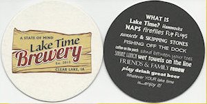 beer coaster from Lark Brewing Company ( IA-LAKE-2 )