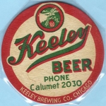 beer coaster from Keg Grove Brewing ( IL-KEE-2 )