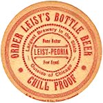 beer coaster from Leisy Brewing Co. (Chicago) ( IL-LEI-4A )