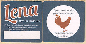 beer coaster from Libertyville Brewing Co ( IL-LENA-1 )