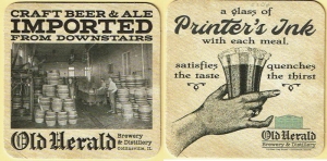 beer coaster from Old Irving Brewing Co. ( IL-OLDH-2 )