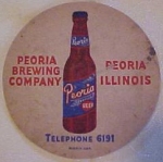 beer coaster from Peoria Brewing Company ( IL-PEO-2 )