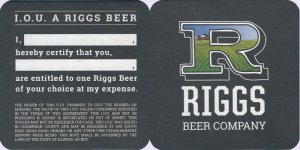 beer coaster from River Hawk Brewing ( IL-RIG-2 )