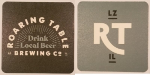 beer coaster from Rock Bottom Brewery ( IL-ROAR-4 )