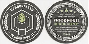 beer coaster from Rockford Brewing Co. ( IL-ROCF-1 )