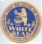 beer coaster from White Eagle Brewing Co ( IL-WHB-1 )