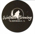 beer coaster from Woodstock Brewing and Bottling ( IL-WOLF-7 )