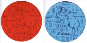 beer coaster from Eberle Brewing Co., Inc. ( MI-EASE-1 )