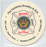 beer coaster from Fireside Brewing Company ( MI-FIRE-1 )