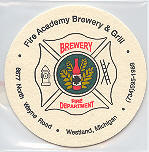 beer coaster from Fireside Brewing Company ( MI-FIRE-2 )