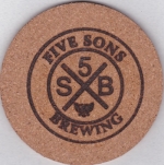 beer coaster from Fletcher Street Brewing ( MI-FIVS-1 )