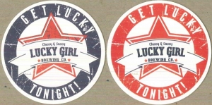 beer coaster from Ludington Bay Brewing Co. ( MI-LUCK-1 )