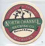 beer coaster from North Channel Brewing Co. ( MI-NORCH-1 )