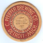 beer coaster from Ph. Kling Brewing Co. ( MI-PFE-4 )