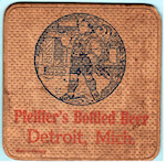 beer coaster from Ph. Kling Brewing Co. ( MI-PFE-5 )