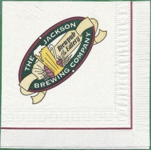 beer napkin from Jacob Raquet Brewery  ( MI-JACK-NAP-1 )