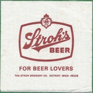 beer napkin from Stroh Products Co. ( MI-STRO-NAP-1 )