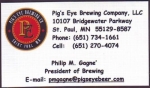 beer business card and similar from Pitzl, Mathias Brewing Co.  ( MN-PIGE-BIZ-1 )