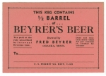 beer label from Bierbauer, Wm. ( MN-BEYR-LAB-1 )