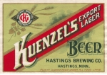 beer label from Hauenstein, John, Brewing Co. ( MN-HAST-LAB-3 )