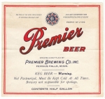 beer label from Preston Brewing Co.  ( MN-PREM-LAB-1 )