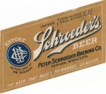 beer label from Schuster Brewing Co. ( MN-SCHP-LAB-3 )