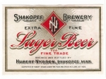 beer label from Shakopee Brewhall ( MN-SHAK-LAB-2 )