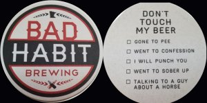 beer coaster from Bad Weather Brewing Co. ( MN-BADH-2 )