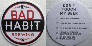 beer coaster from Bad Weather Brewing Co. ( MN-BADH-3 )